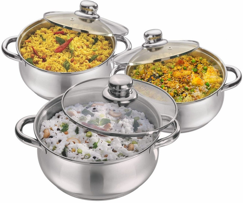 HM EVOTEK Pack of 6 Cook and Serve Casserole Set(1800 ml, 1600 ml, 1200 ml)