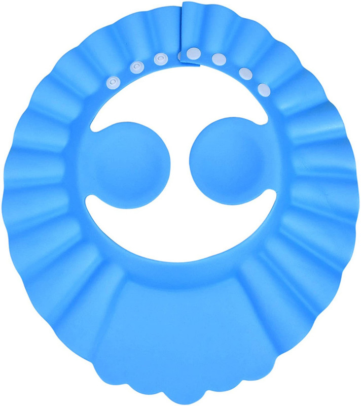 KUBER INDUSTRIES Soft EVA Foam Adjustable Baby Shower Bathing Protection Cap (Blue)-HS_38_KUBMART21342