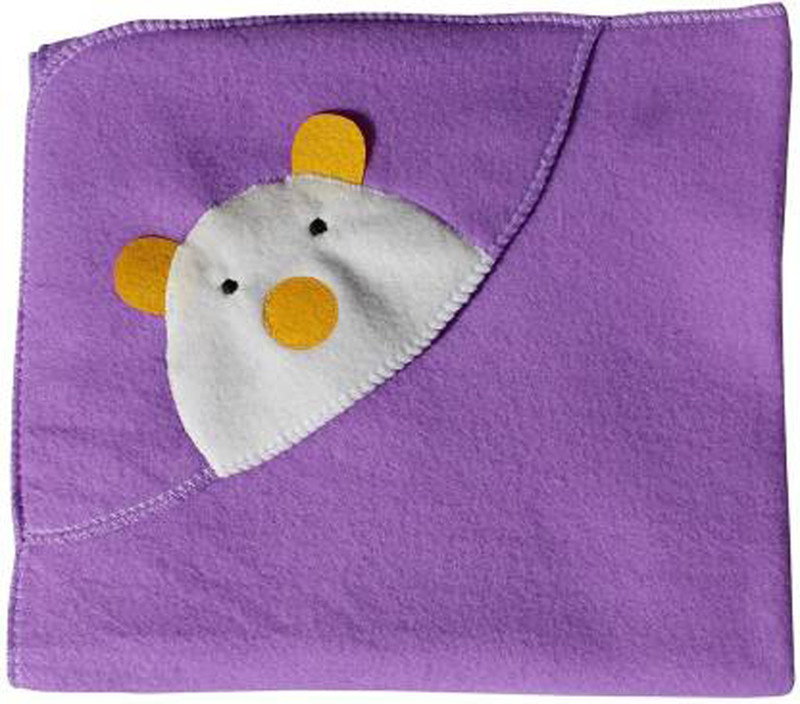 BABY ZONE Embroidered Crib Hooded Baby Blanket for Mild Winter(Polyester, Move)
