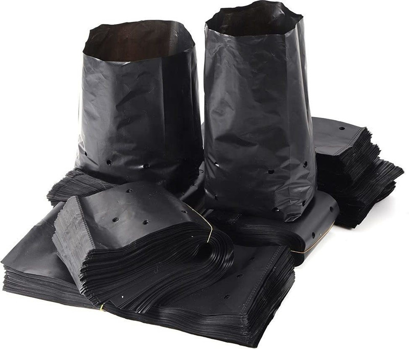 Buildingshop Plant Bags for Home Garden - (8" X 10" / 50 Pcs) Poly Nursery Bags for Plants Grow Bag