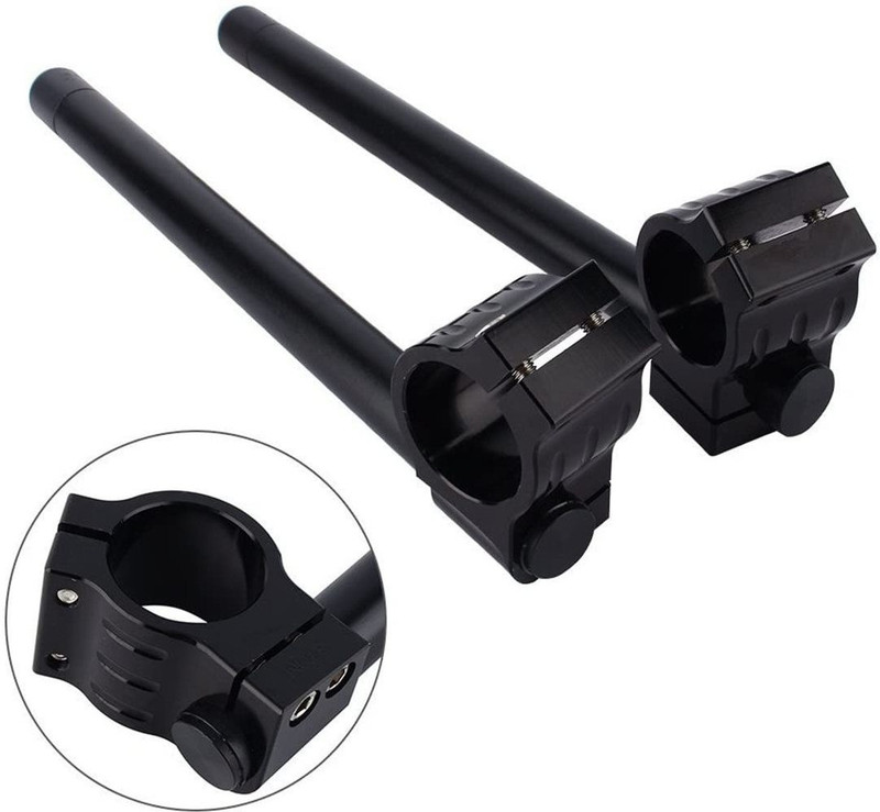 Vinayakart CNC Aluminum 41mm Clip ons Handlebar replacement Fit for Motorcycle Handle Bar(Black)