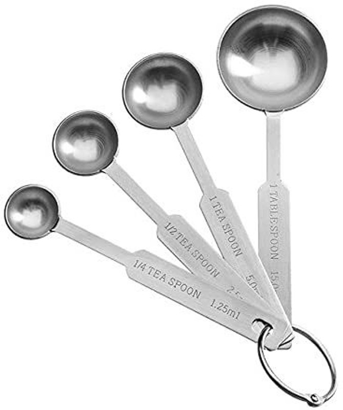 PURENSO Select - 4-Pieces Stainless Steel Measuring Spoon Set (PUR1015-40) Measuring Cup(100 ml)