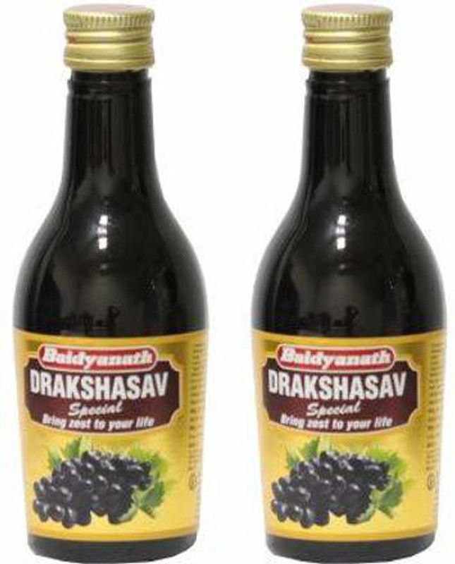 Baidyanath Drakshasava Ayurvedic Tonic Improves Hunger Healhty Heart(Pack of 2, 180 ml)