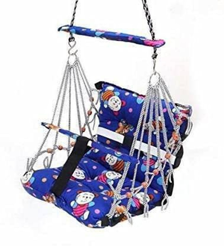 JD ENTERPEISE Blue Teddy Baby Swing Bouncer(Multicolor)