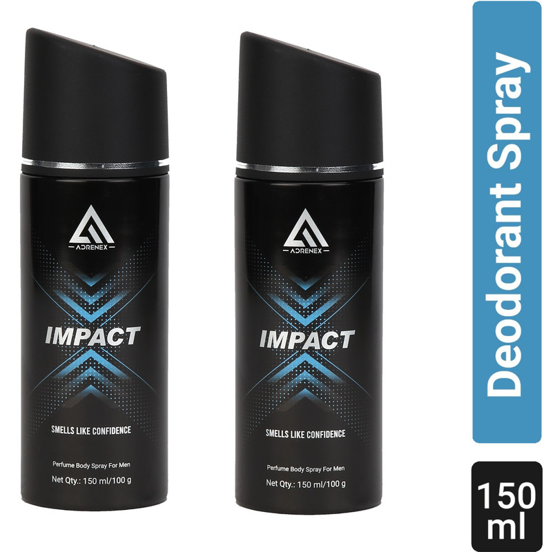 Adrenex Impact Deodorant Perfume Body Spray - For Men(300 ml, Pack of 2)