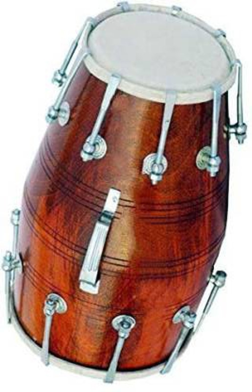 AMROHA ENTERPRISE include Manjira And Khartal Nut & Bolts Dholak(Red)