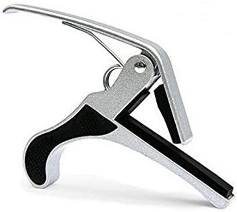 BAPC One Handed Trigger Guitar Metal Capo Quick Change For Ukulele, Electric And Acoustic Guitars, Color Silver Clutch Guitar Capo(RY01)
