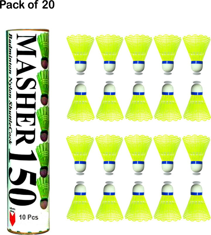 K Sports Combo of 20 shuttlecocks Plastic Shuttle  - Green(Medium Fast, 78, Pack of 20)