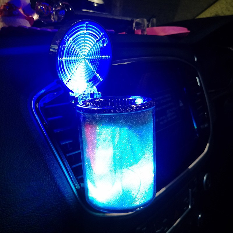 BUABO White, Blue Plastic Ashtray