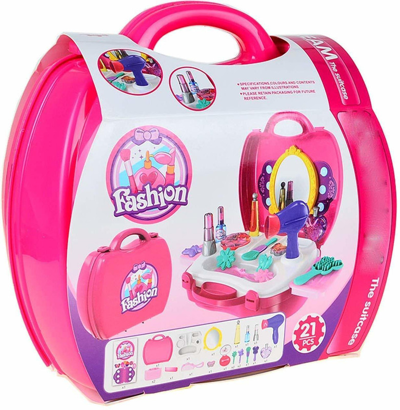 fastgear Fashion Role Play Set Toy with Briefcase and Accessories Makeup Kit for Girls