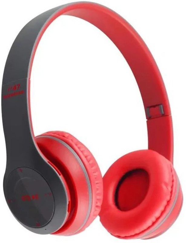 POZUB PUZ-P47 BUY Hot Selling High Quality Stereo Sport Headset Creative Wireless Headset Head Mounted Hands Free Microphone With Memory Card Slot BT 5.0 Stereo Radio Portable MP3 Player Aux Stereo Foldable Bass Wireless Headphones Noise Canceling With 3.5 Jack MP3 Player(Red, 0 Display)