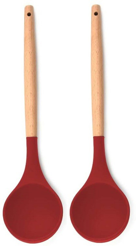 Flipkart SmartBuy Wooden SpoonHole 2pcs RED Non-Stick Spatula(Pack of 2)