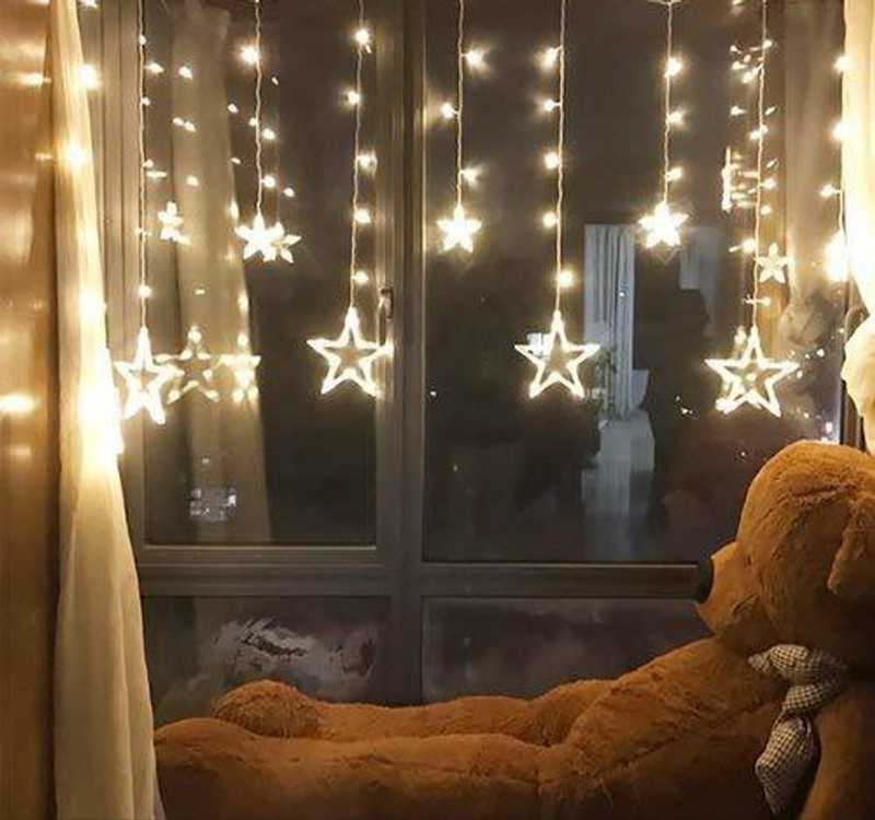 AKHAND SALES Yellow Star LED Light For Decoration On Diwali , Birthday Party And lots-off Chain Plastic Light Hanging Chain Rod