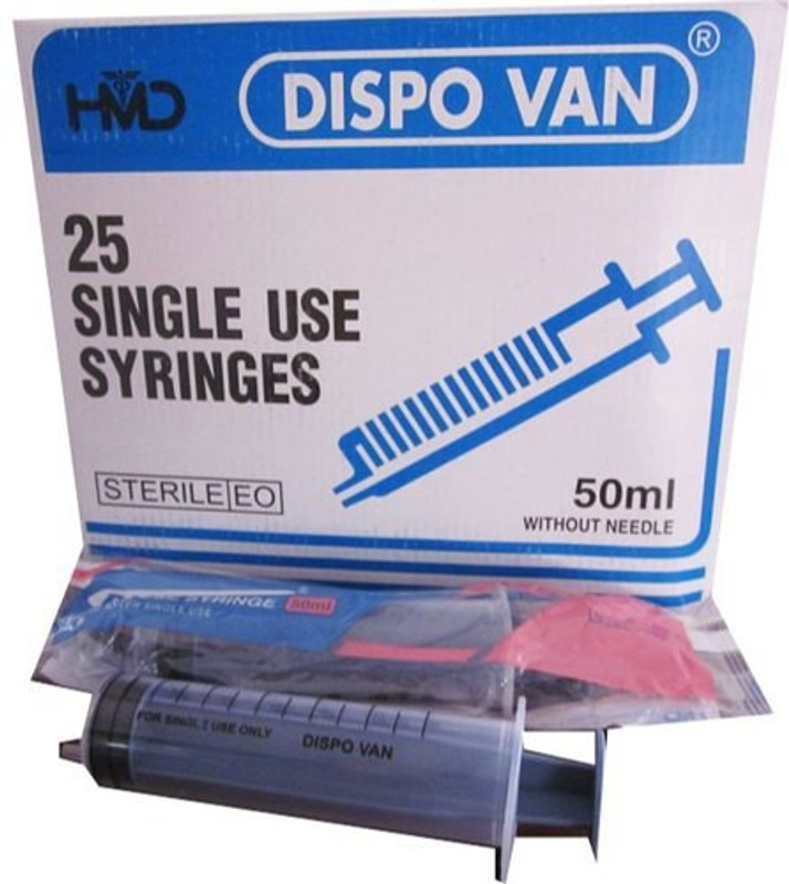 DISPOVAN Syringe 50ml (pack of 25) Medical Needle(White)