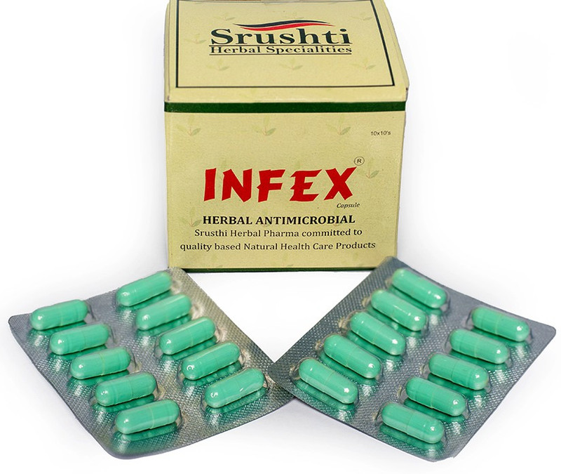 Infex Herbal Antimicrobial Capsules for cold, cough and flu(100 Capsules)