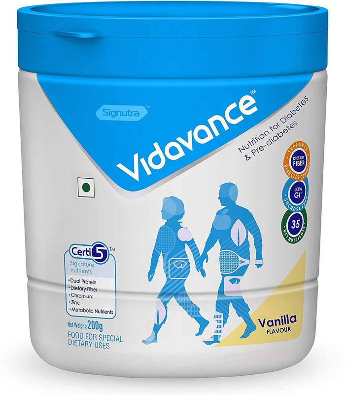 Signutra Vidavance Advanced Nutrition for Diabetes & Pre-Diabetes (200g Vanilla Flavor)(200 g)