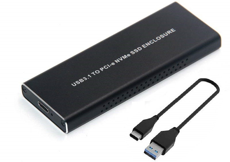 microware SSD Enclosure External, Portable External Hard Disk Driver, USB 3.1 Gen 2 Interface with Up to 10 Gbps Data Transfer Speed Fits Only for NVMe PCI-E M2 M-Key 2242/2260/2280 Size (NVMe-SSD-CASE) 4 inch Shock Resistant SSD Enclosure External(For NVMe PCI-E M2 M-Key 2242/2260/2280 Size, Black)