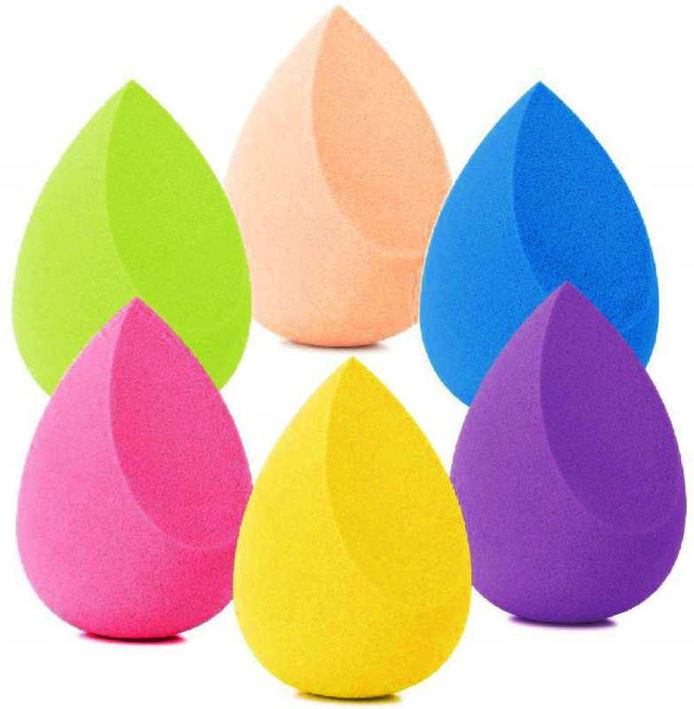adbeni Make up Sponge Puff (Colour May Vary) -Set of 6 (BLNDR1001)(Yellow, Blue, Green, Pink, Purple)