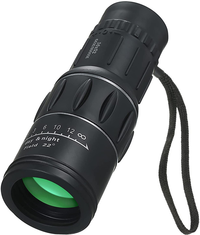 TFG - 16x52 Monocular Scope, Real 16x Magnification, Waterproof Fog proof Monocular with Clear BAK4 Prism Dual Focus for Bird Watching, Camping, Hiking Catadioptric Telescope(Manual Tracking)