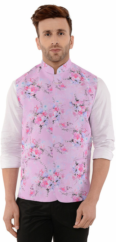 Hangup Sleeveless Floral Print Men Jacket Hangup Sleeveless Floral Print Men Jacket