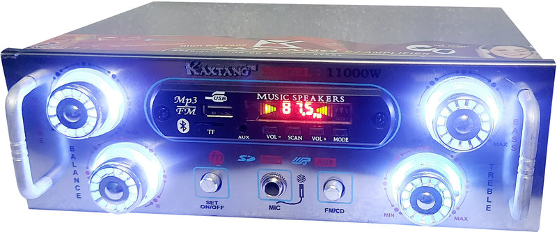 KAXTANG BLUE LED LIGHT AMPLIFIER NEW SERIES SOLOMAX ABSTRACT VERSION With Better Sound Quality BT/ USB//SD Card /FM /AUX 60 W AV Power Amplifier (Silver) 60 W AV Power Amplifier(Black)