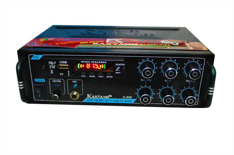 KAXTANG NEW SERIES DJ remix Amplifier Modify chasis Bluetooth Full Black Digital Stereo Amplifier SOLOMAX H-999 BT BT/ USB//SD Card /FM /AUX 60 W AV Power Amplifier (Black) 60 W AV Power Amplifier (Black) 60 W AV Power Amplifier(Black)