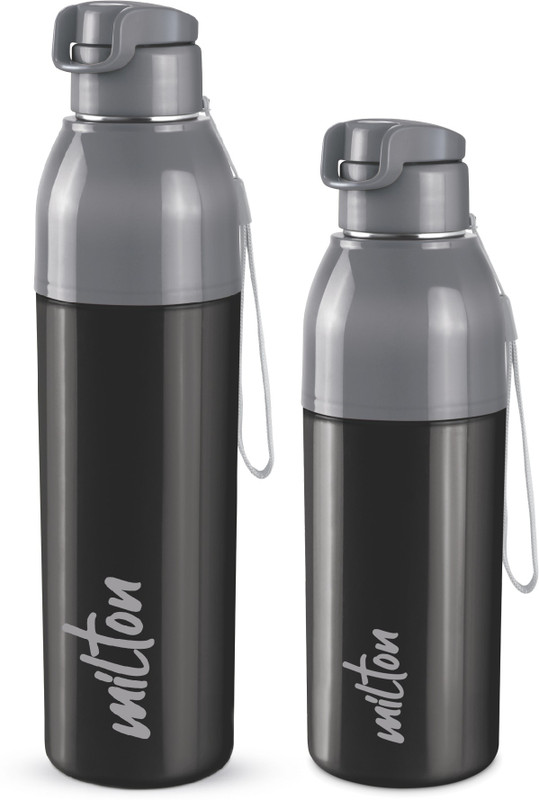MILTON Steel Convey 600/900 Insulated Inner Stainless Steel Water Bottle, Set of 2, Blue 1150 ml Steel Bottle(Pack of 2, Blue)