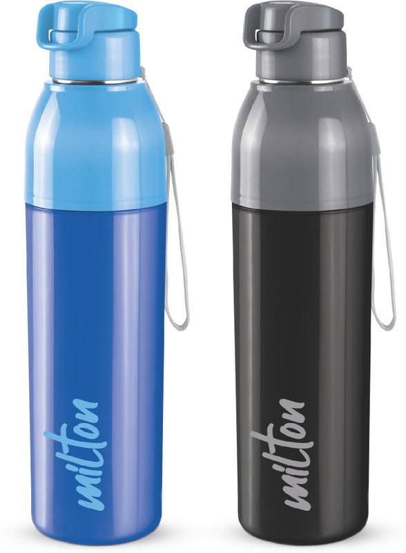 MILTON Steel Convey 600/900 Insulated Inner Stainless Steel Water Bottle, Set of 2, Blue 1150 ml Steel Bottle(Pack of 2, Blue)