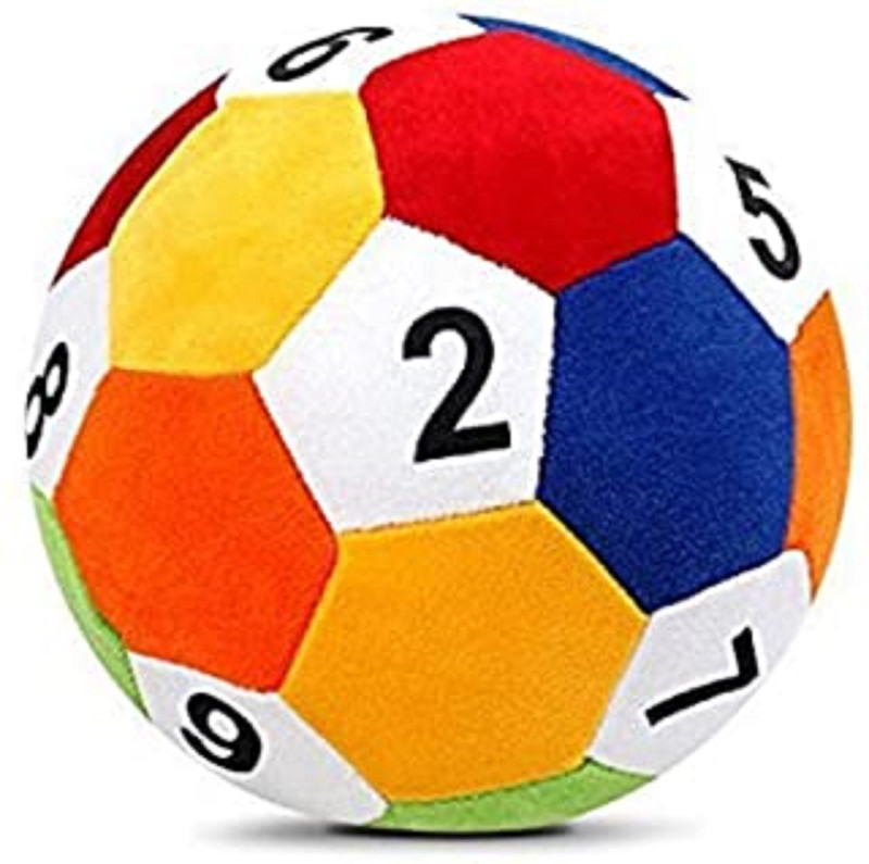 Yellow Star Soft Toy Balls outdoor indoor game Rattle Sound number Kids/Baby/Girls  - 25 cm(Multicolor)
