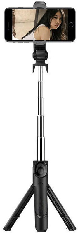 BUFONA BUF-215 XT-02 Bluetooth tripod & Selfie Stick wireless (Black, Remote Included) Tripod Tripod (Black, Supports Up to 300 g) Tripod, Tripod Ball Head, Tripod Kit(Black, Supports Up to 300 g)