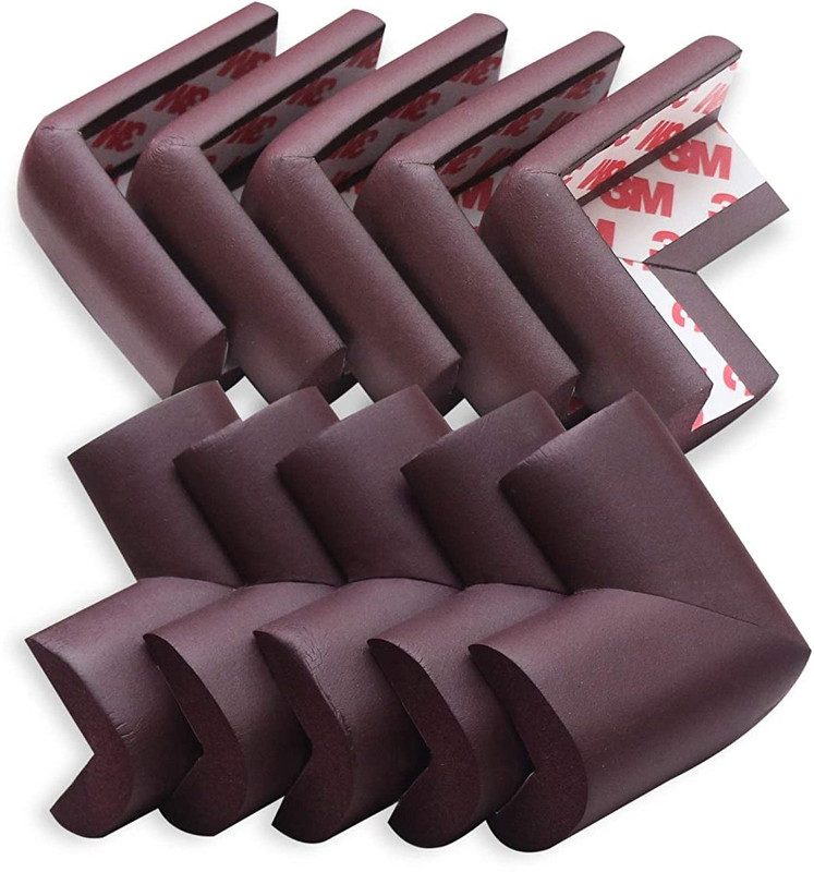 Zusaca Baby Proofing Corner Guards Pre-Taped Child Safety Edge Guards I 10 Pieces Brown(Brown)