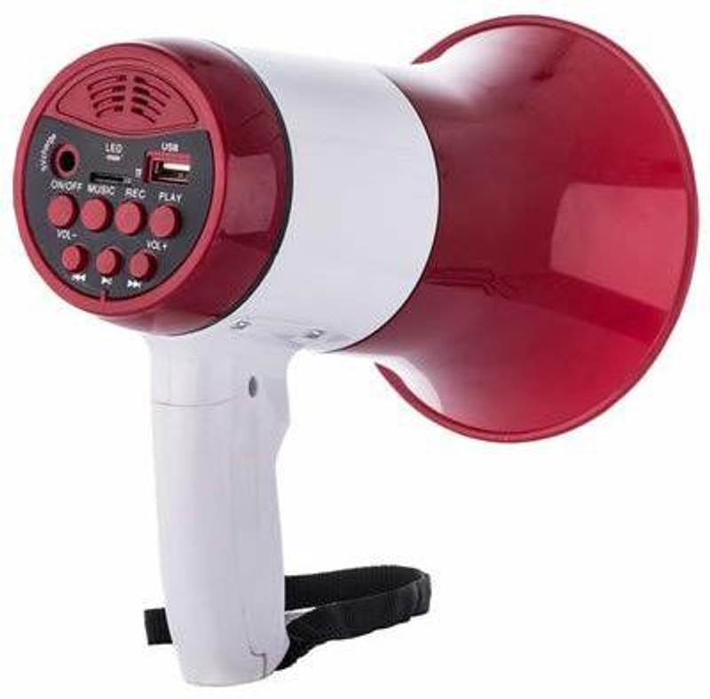 Svojas Speaker 50 Watts Handheld Megaphone with Talk Record Play Siren Music&Tour Guide Handheld Battery Operated Megaphone with Microphone, Siren, Handheld Megaphone Outdoor PA System(35 W)