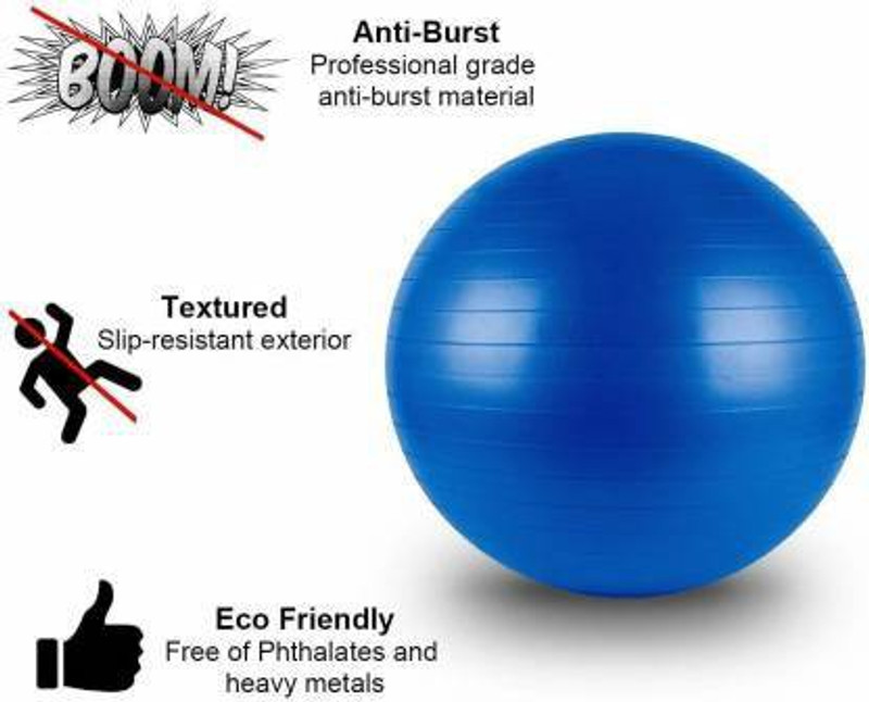 Sports Era Gym Ball Quality Anti Burst 55 cm with Foot Pump Gym Ball Gym Ball(With Pump)