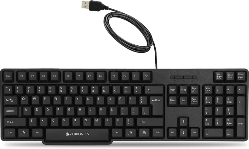 ZEBRONICS Zeb-K20 Wired USB Desktop Keyboard(Black)