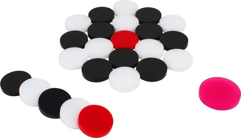 DIGSMORDEN Acrylic Carrom Coins 24 pcs, Black & White Carrom Pawns(Pack of 24)