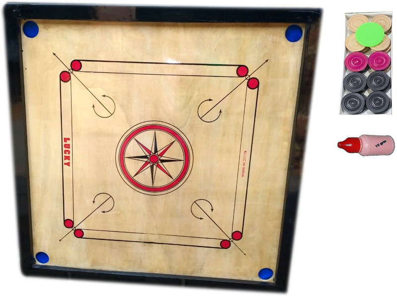 DTD 32 Inch Carrom Large Size With Wooden Coins/Striker/Powder/.. 80 cm Carrom Board(Brown)