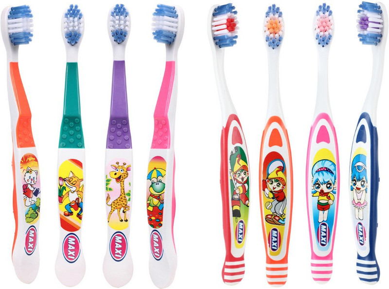 Maxi Oral Care Junior Toothbrush Combo Pack of 8-(4 Kids) Dolls Junior Toothbrush & (4 Kids) Bunty Bubli Junior Soft Toothbrush(Pack of 8)