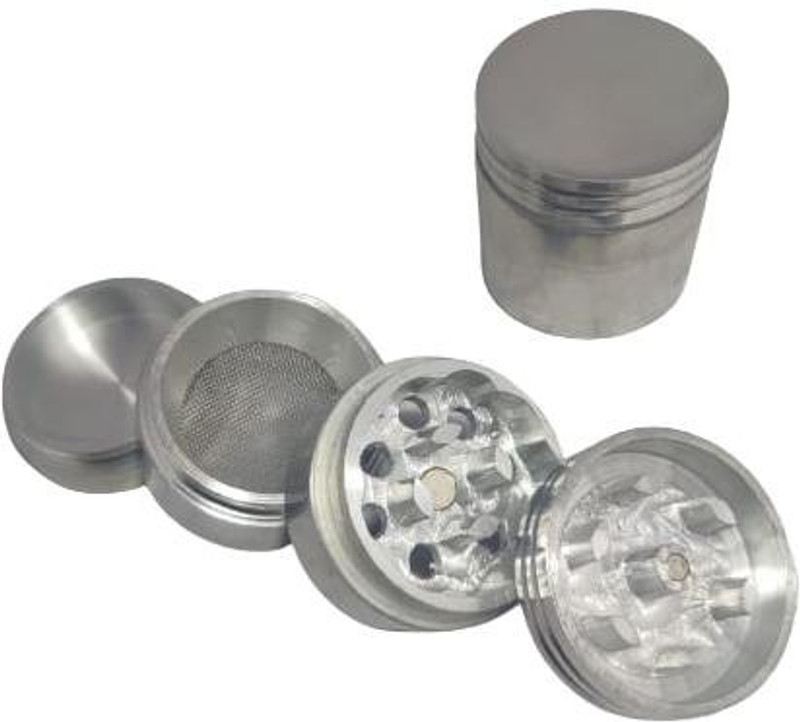 Farman Handicrafts MG1 Sliver Color Metal Herb Storage Grinder (42MM) Pack of 1 Hand Muller Grinder