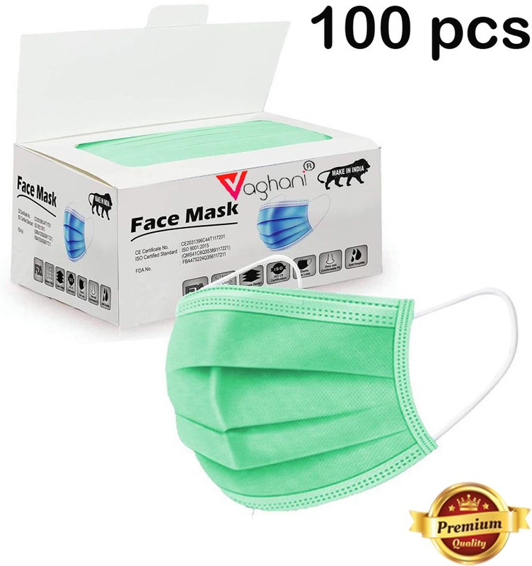 Vaghani 3 Ply Surgical CE-2022 Premium Quality 50 Pcs Surgical Mask With Melt Blown Fabric Layer(Black, Free Size, Pack of 50, 3 Ply)