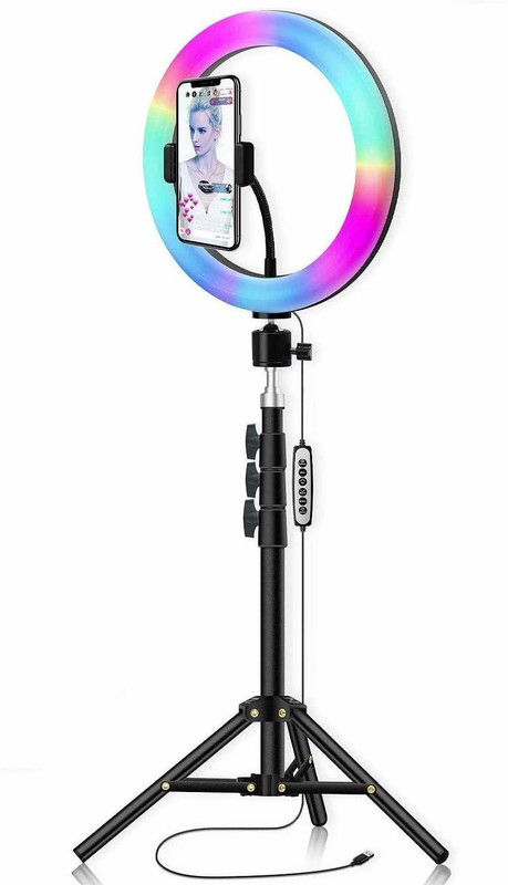Webilla 10 inch RGB Ring Light 360° Full Color 13 Dynamic Rgb Ring Flash(Black)