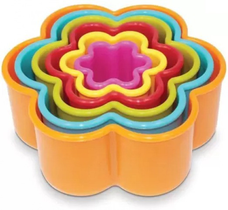 BAKERS4U 6PCS Flowers Cookie Cutter Biscuit Cutters Sandwich Cutters Colors Shapes Cake Cutter Cookie Cutter(Pack of 6)