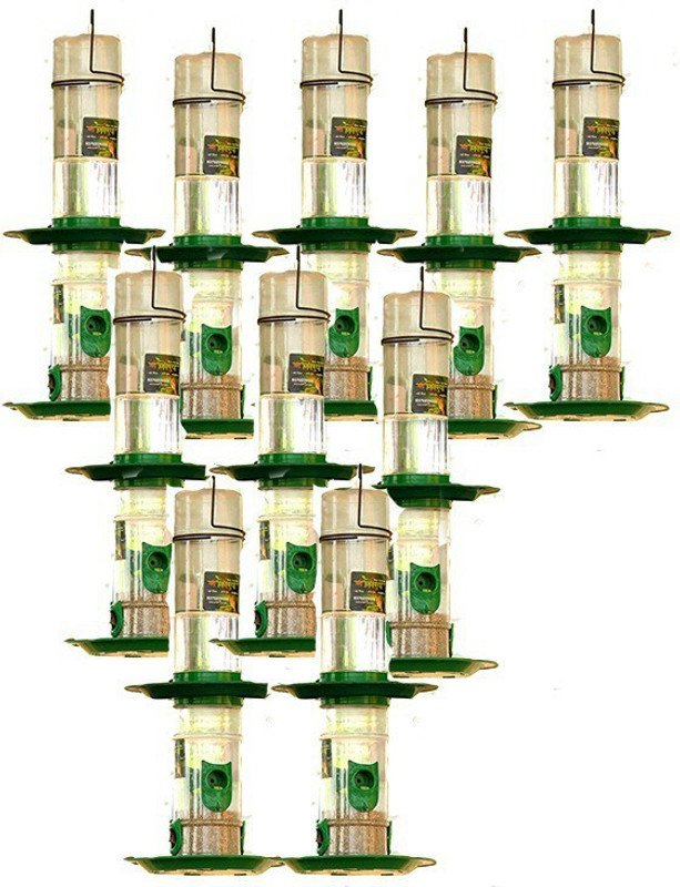 AMIJIVDAYA Medium double decker (pack of 10) Window Bird Feeder Bird Feeder(Green)