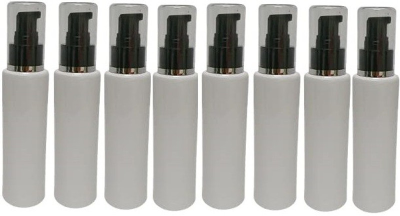 JARBAZAAR 100 ml Empty Plastic Pump Bottles Portable Shampoo Lotion Pump Dispenser 4 Pcs 100 ml Plastic Spray Bottle(Pack of 4, White)