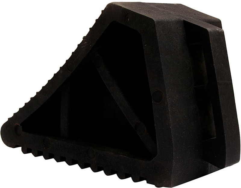 Ladwa Rubber Wheel Chock Wheel Stopper Movable Heavy Duty Solid Rubber for Prevents Vehicles from Rolling During Maintenance or Storage (Pack of 1) Wheel Chock(Pack of 1 Black)