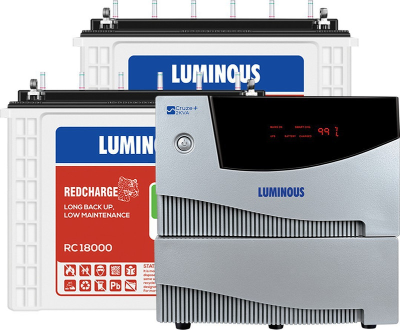 LUMINOUS 18 Months Warranty Tubular Inverter Battery(150 Ah, Cruze 3.5KVA Inverter with RC 18000 Battery (4 Batteries))