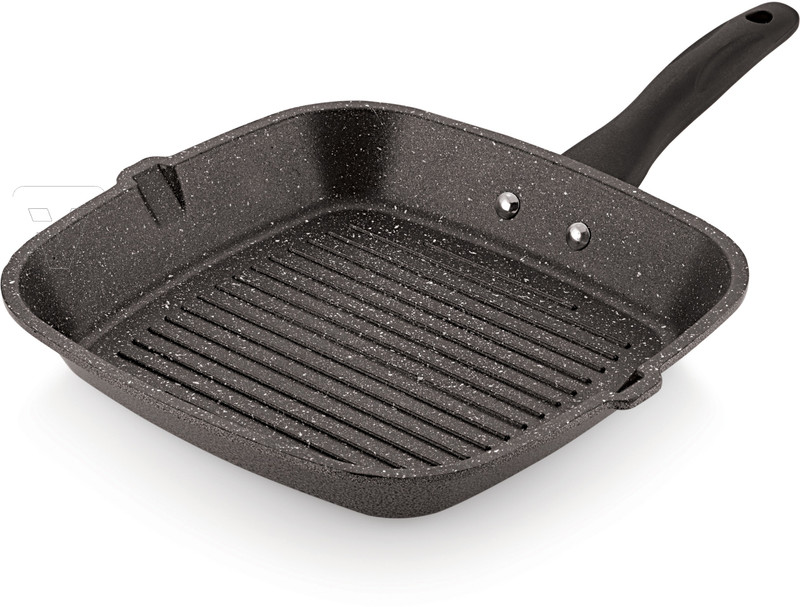 iVBOX ® Jumbo-Grill 270mm Spatter Non-Stick Hard-Stone Coating Grill Pan 27 cm diameter 3 L capacity(Aluminium, Non-stick)