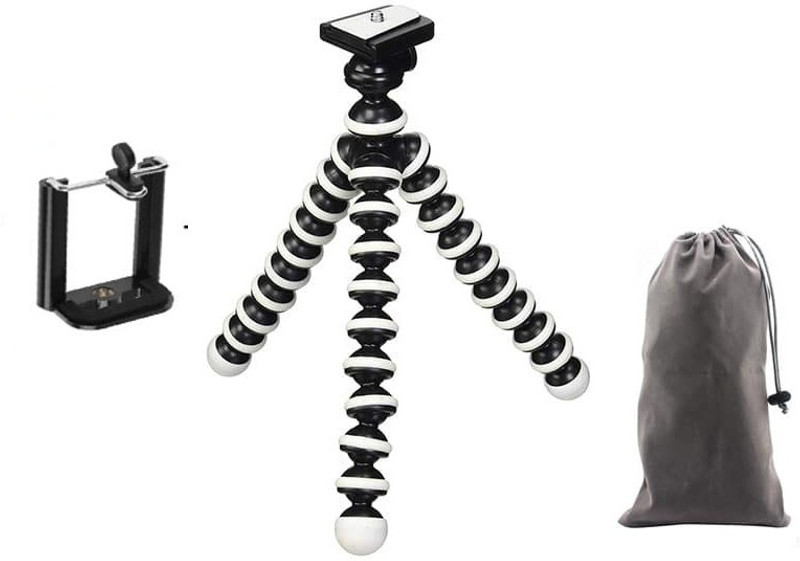 POZUB PUZ- GOL234 NEW ARRIVAL BUY GORILLA TRIPOD + DUSTPROOF BAG with mobile holding clip Camera Tripod Premium Quality Foldable Adjustable Flexible Sponge Octopus Tripod Multi-Use Selfie Stick Desktop Online Course Video Recording Special Design for Streaming, Video Blogs, Online Classes, Presentat