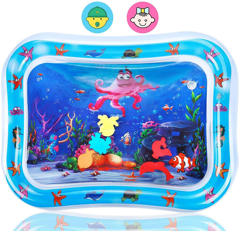 Viraan Inflatable Tummy Time Water Mat Baby – Infant and Toddler Baby Play Mat Sensory Toys for Baby Early Development Activities | Age 3 to 12 Months (Multicolour) water play mat inflatable(Plastic, Multicolor)