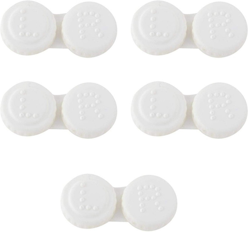 Gritfox Premium Quality Anti Bacteria Leak Proof Colour Contact Lens Case,Containers,Kit,Box Travel Lens Case Contact Lens Case(Pack of: 5)