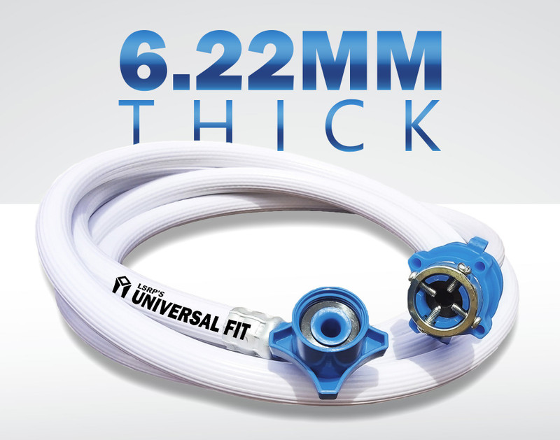 LSRP's Universal Fit The Rarest Quality (6.2MM Thick) 4 Meter hose inlet pipe for Top Loading Fully Automatic Washing Machine Hose Pipe - 3 Layers Braided Flexible PVC Made - White Hose Pipe(400 cm)